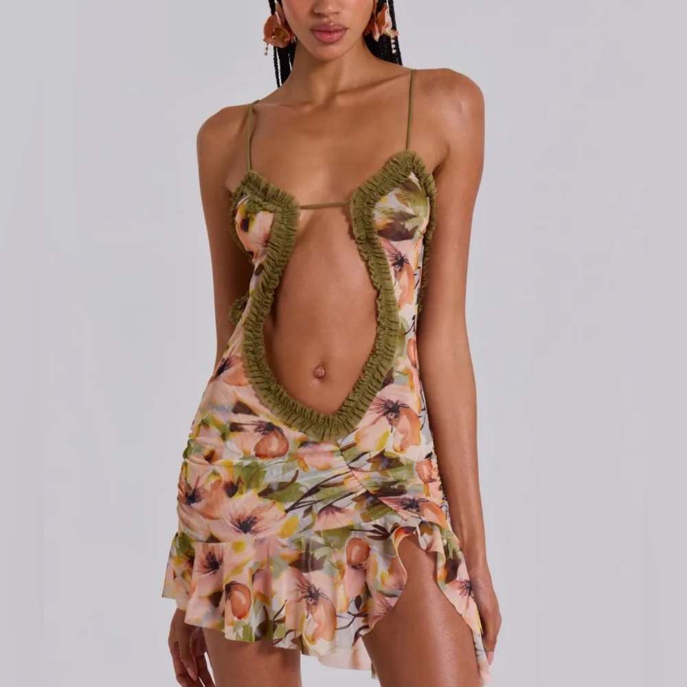 Jaded London Mini Fatale Dress - Blush Floral